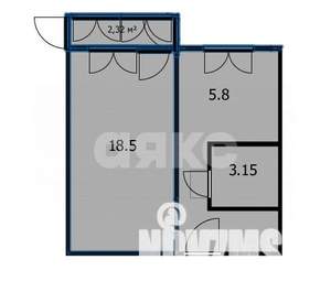 1-к квартира, вторичка, 33м2, 2/5 этаж