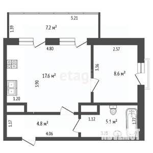 1-к квартира, вторичка, 44м2, 5/7 этаж