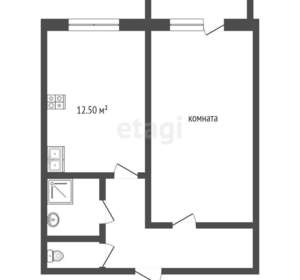 1-к квартира, вторичка, 44м2, 4/12 этаж