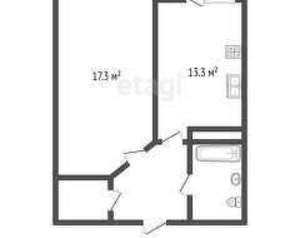 1-к квартира, вторичка, 43м2, 4/12 этаж