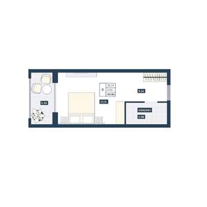 Студия квартира, вторичка, 34м2, 3/9 этаж