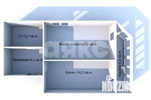 1-к квартира, вторичка, 48м2, 4/4 этаж
