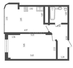 1-к квартира, вторичка, 41м2, 2/11 этаж