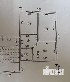 2-к квартира, вторичка, 41м2, 3/3 этаж